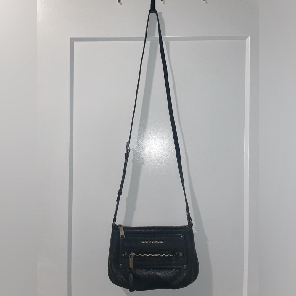 Michael Kors | Black + Gold | Leather | Crossbody Bag